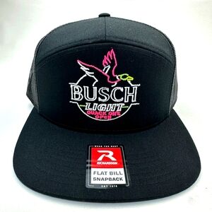 Busch Duck Hunter's Beer Drinking Hat Cap Mesh Snapback Black Flat Bill …
